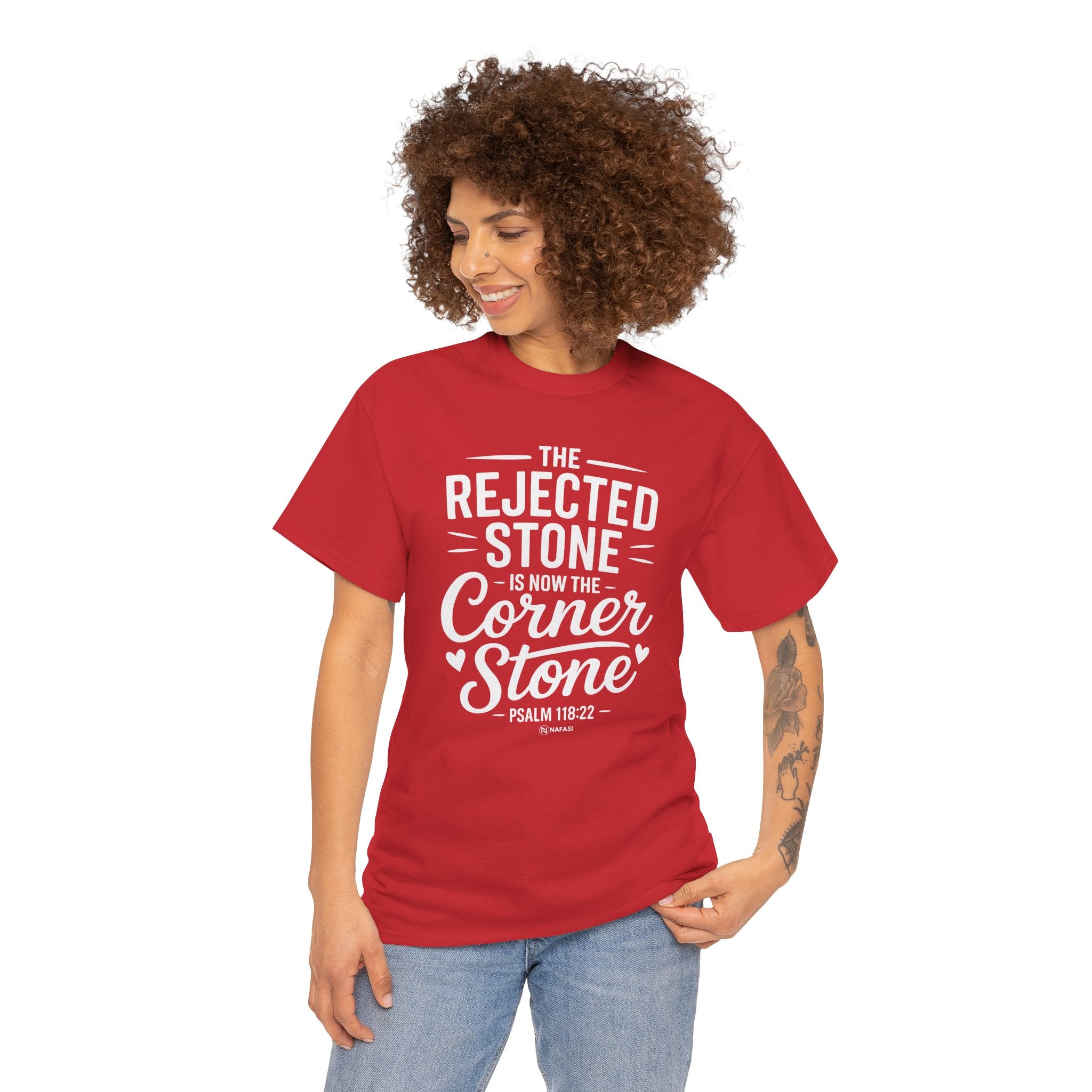Christian Tee For Women - Rejected Stone CornerStone