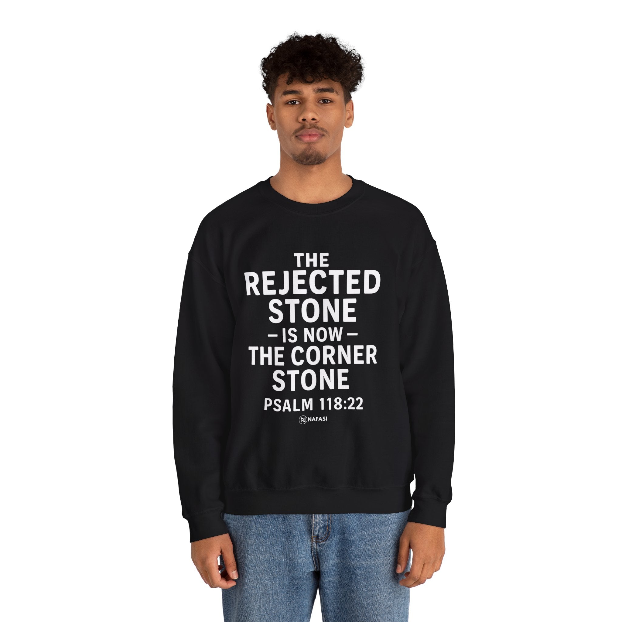 Christian Men Sweatshirt - Rejected Stone