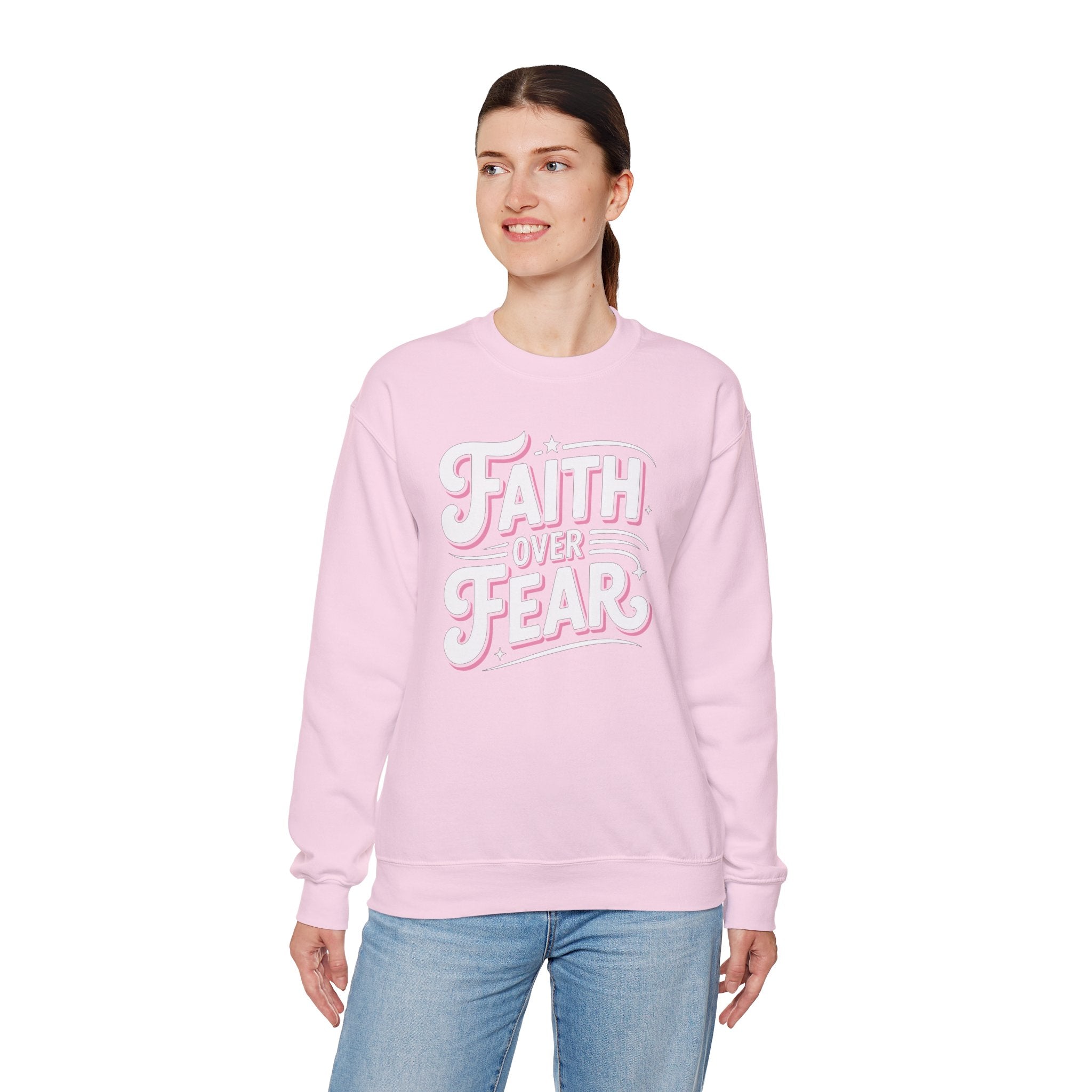 Faith Over Fear Crewneck Sweatshirt — (Global Fulfillment)