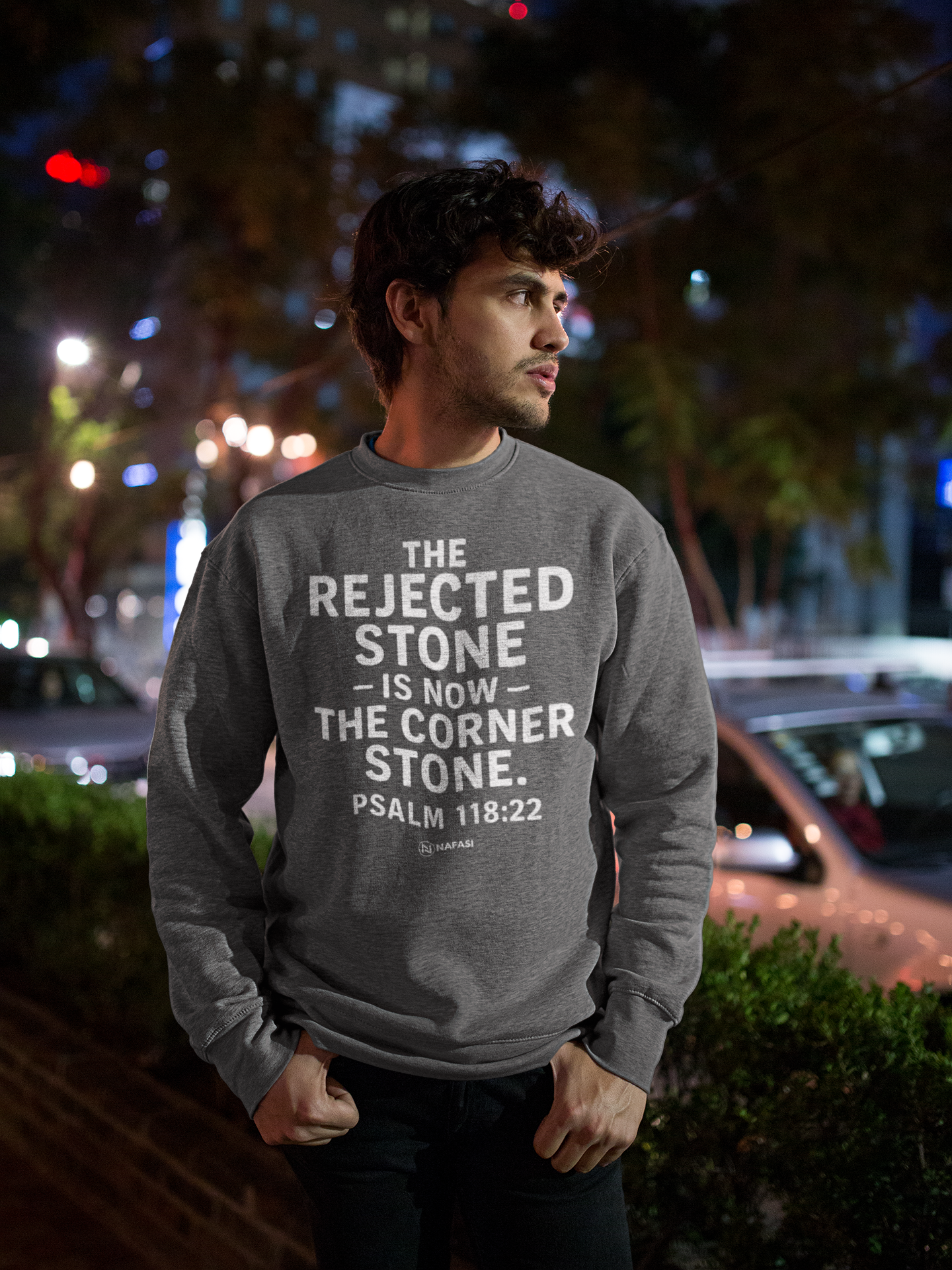 Christian Men Sweatshirt - Rejected Stone