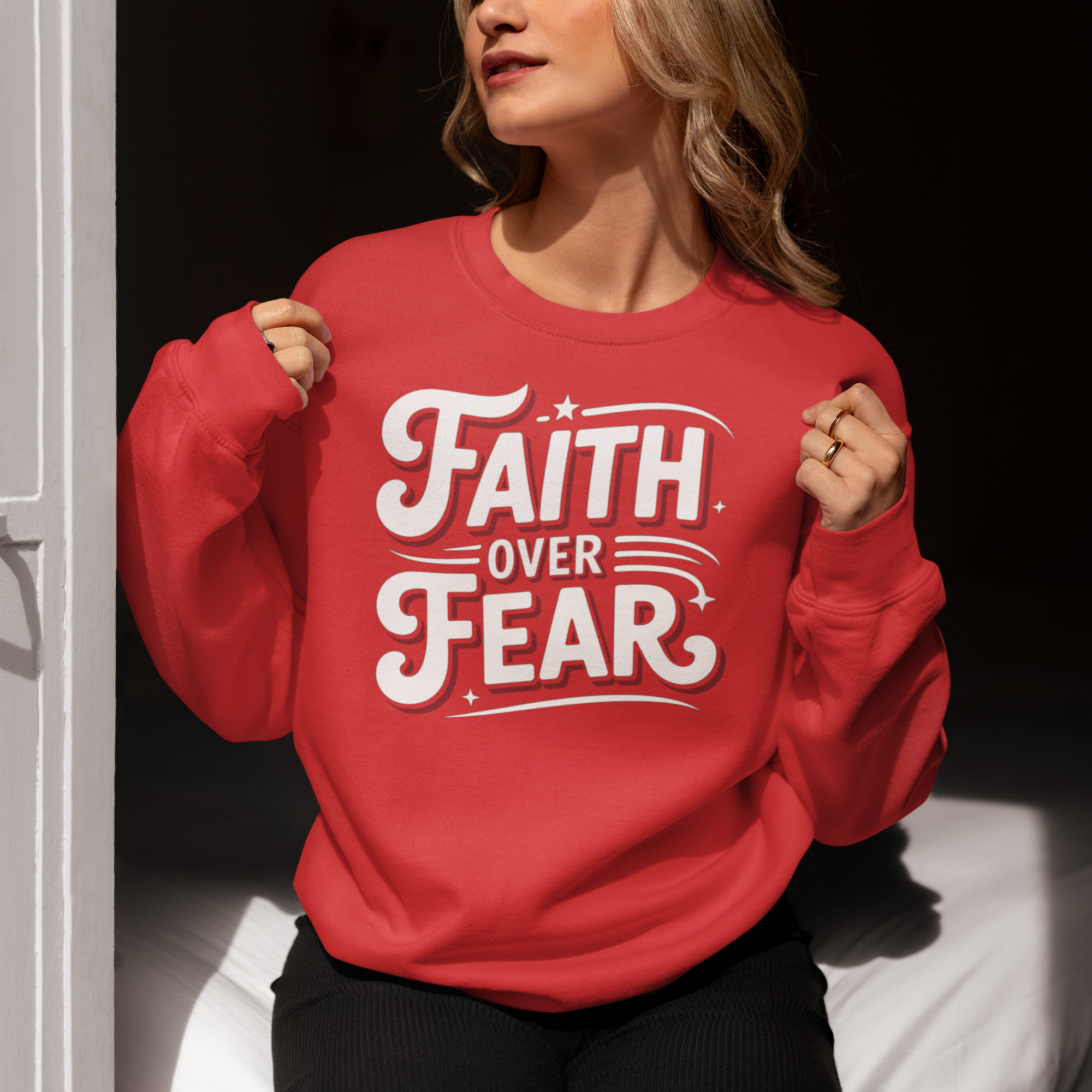 Faith Over Fear Crewneck Sweatshirt — (Global Fulfillment)