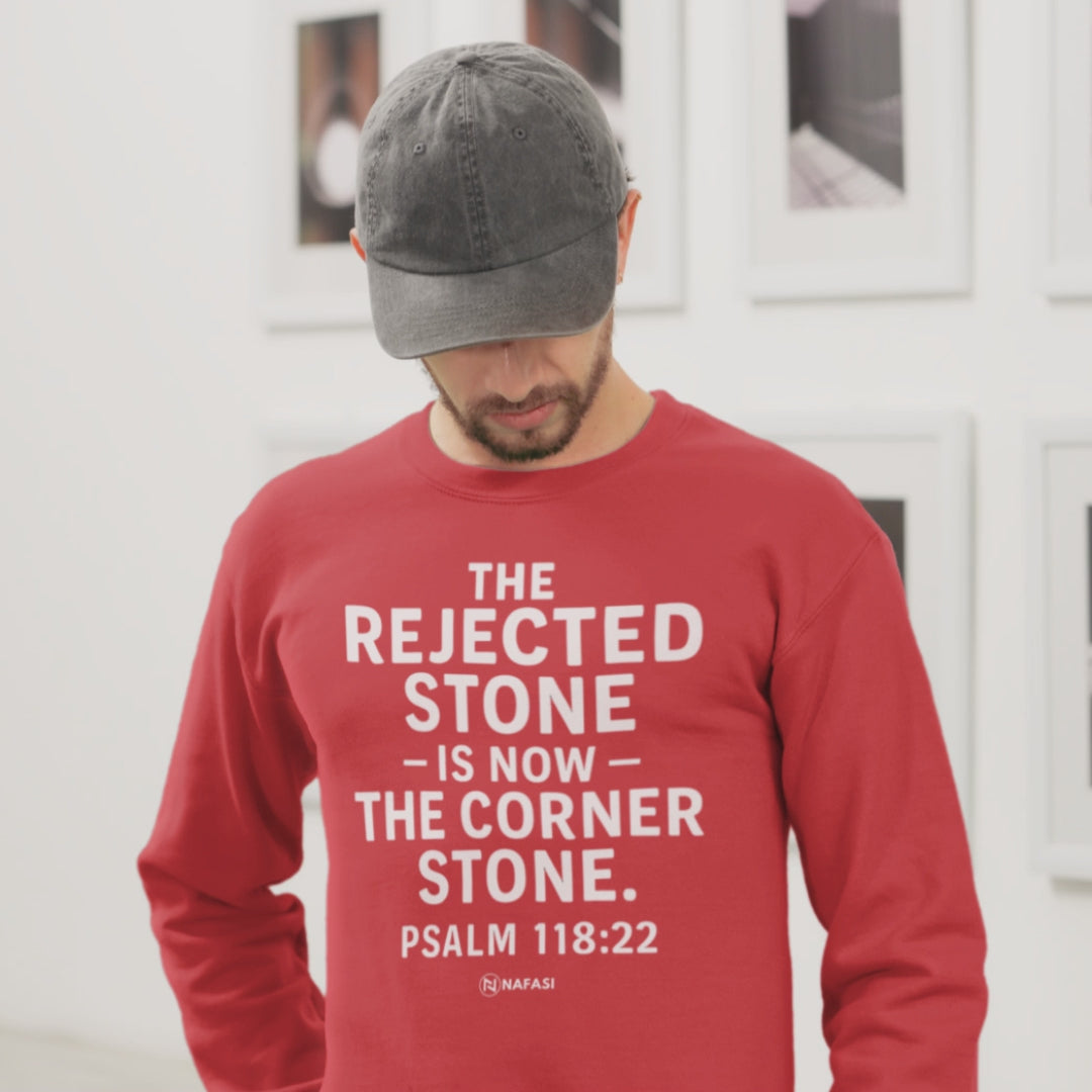 Christian Men Sweatshirt - Rejected Stone