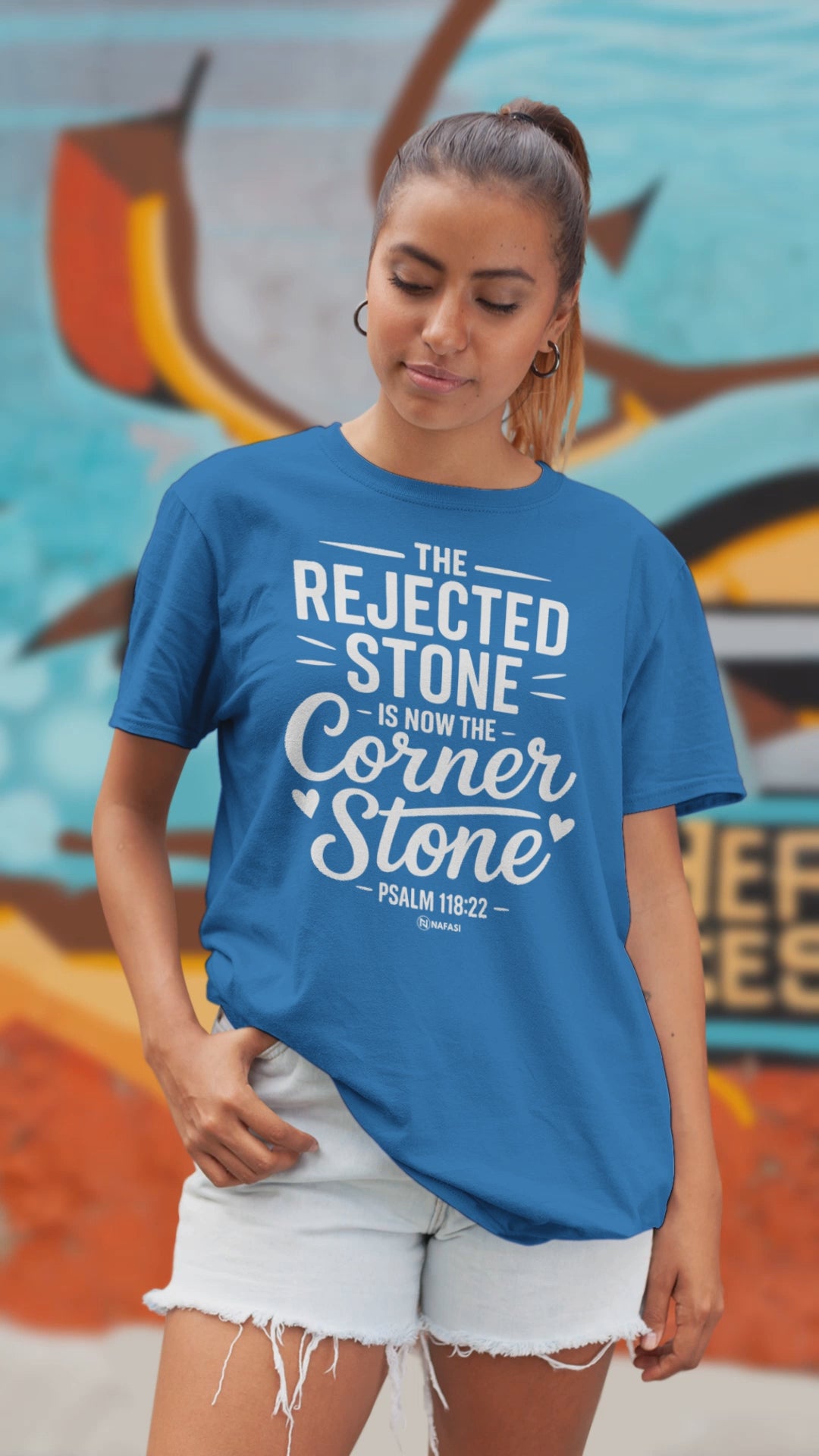 Christian Tee For Women - Rejected Stone CornerStone