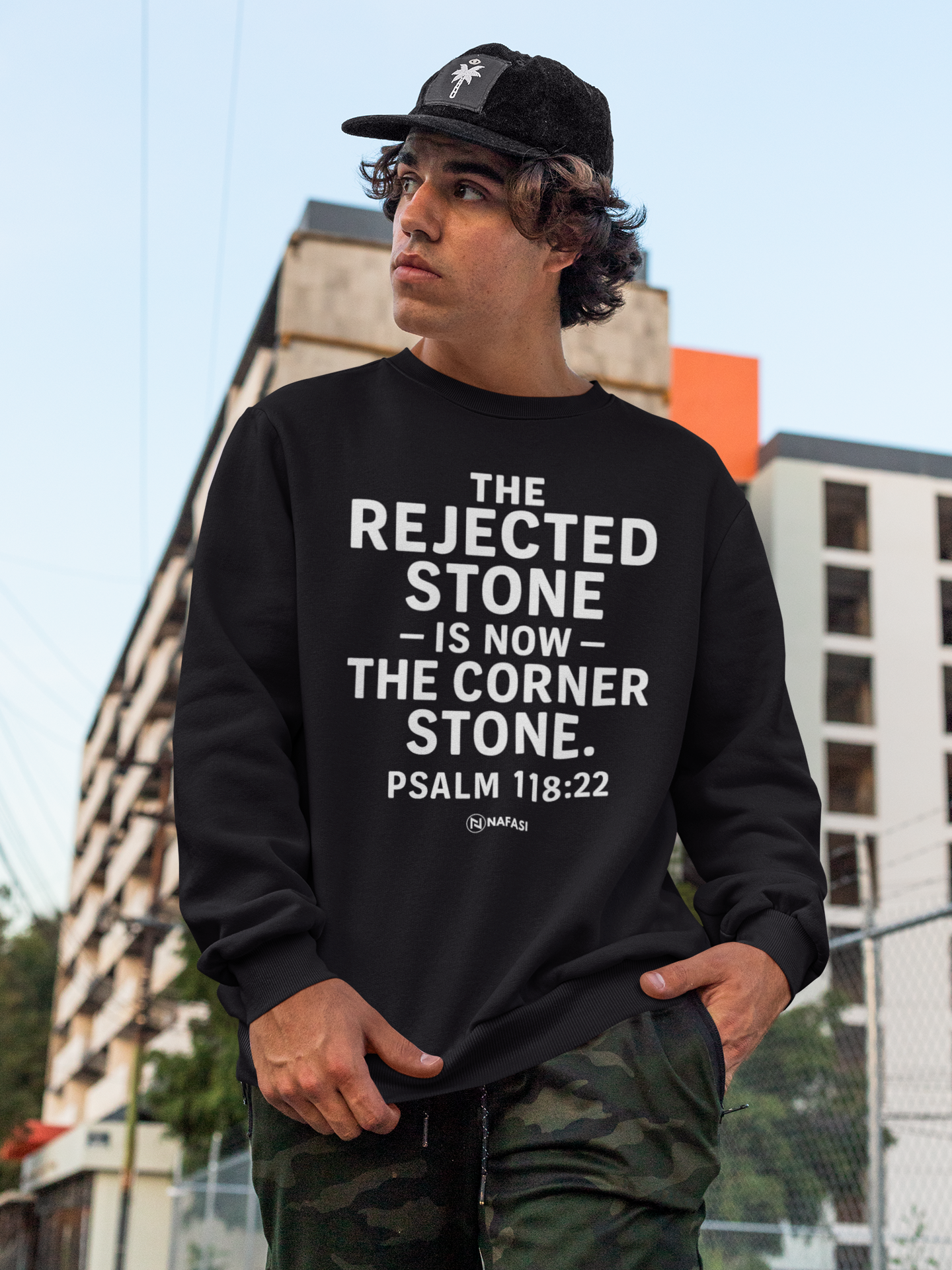 Christian Men Sweatshirt - Rejected Stone